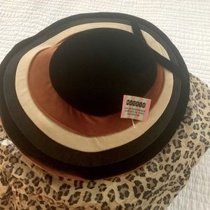 Vintage 1950’s Ken Blair TRU-circle Velvet Wide Brimmed Hat (New Old Stock)